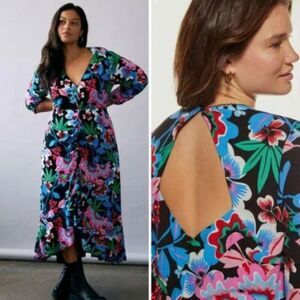 NWT Anthropologie Maeve Ruched Floral Midi Dress | 20W